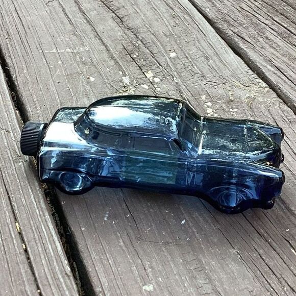 Vintage 1955 Chevy Bel Air Car Blue Glass Avon After Shave Decanter Bottle - Picture 2 of 5